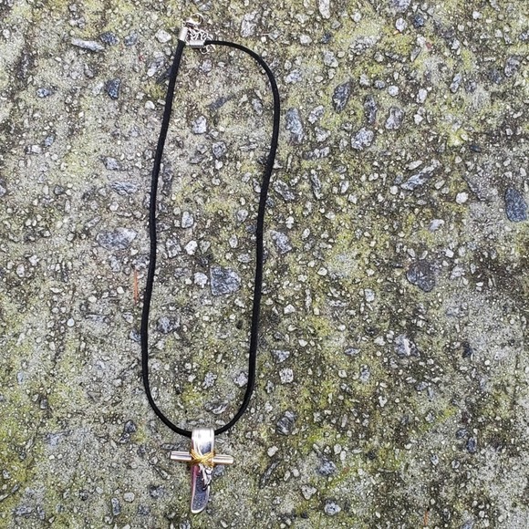 Adoration Cross Necklace Handcrafted Spoon Silver - Picture 11 of 12